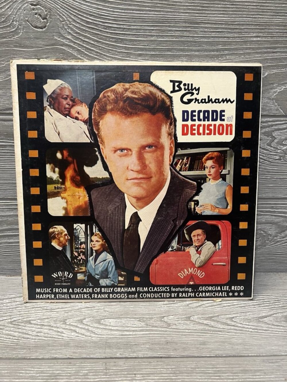 Billy Graham Decade of Decision LP Record 1957 Word Gospel 33RPM UNTESTED